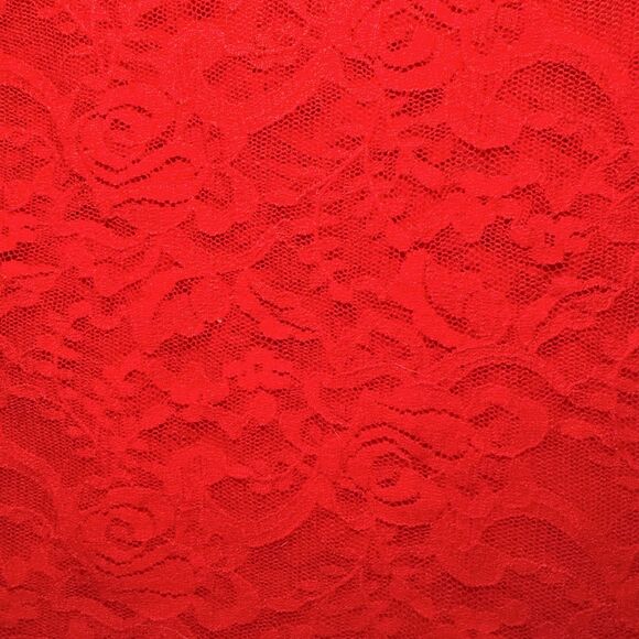 Sexy Red Size Large Floral Lace Whimsygoth Coquette Babydoll Lingerie Mini Dress - Picture 6 of 7